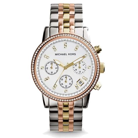 michael kors the ritz damen bicolor|Michael Kors Ritz Women's Watch, Stainless Steel and Pavé .